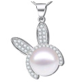 Micro Pave CZ 925 Silver Pendant Jewelry with Pearl